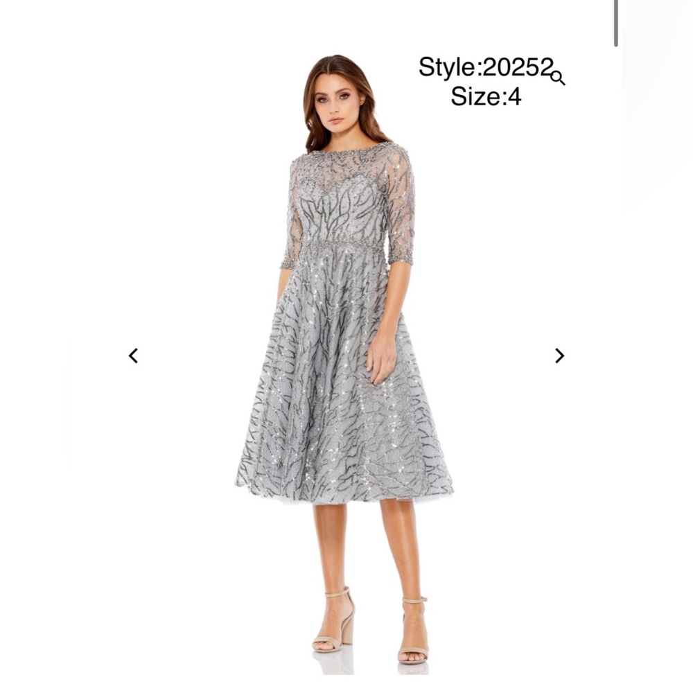 Silver embellished bodice midi dress